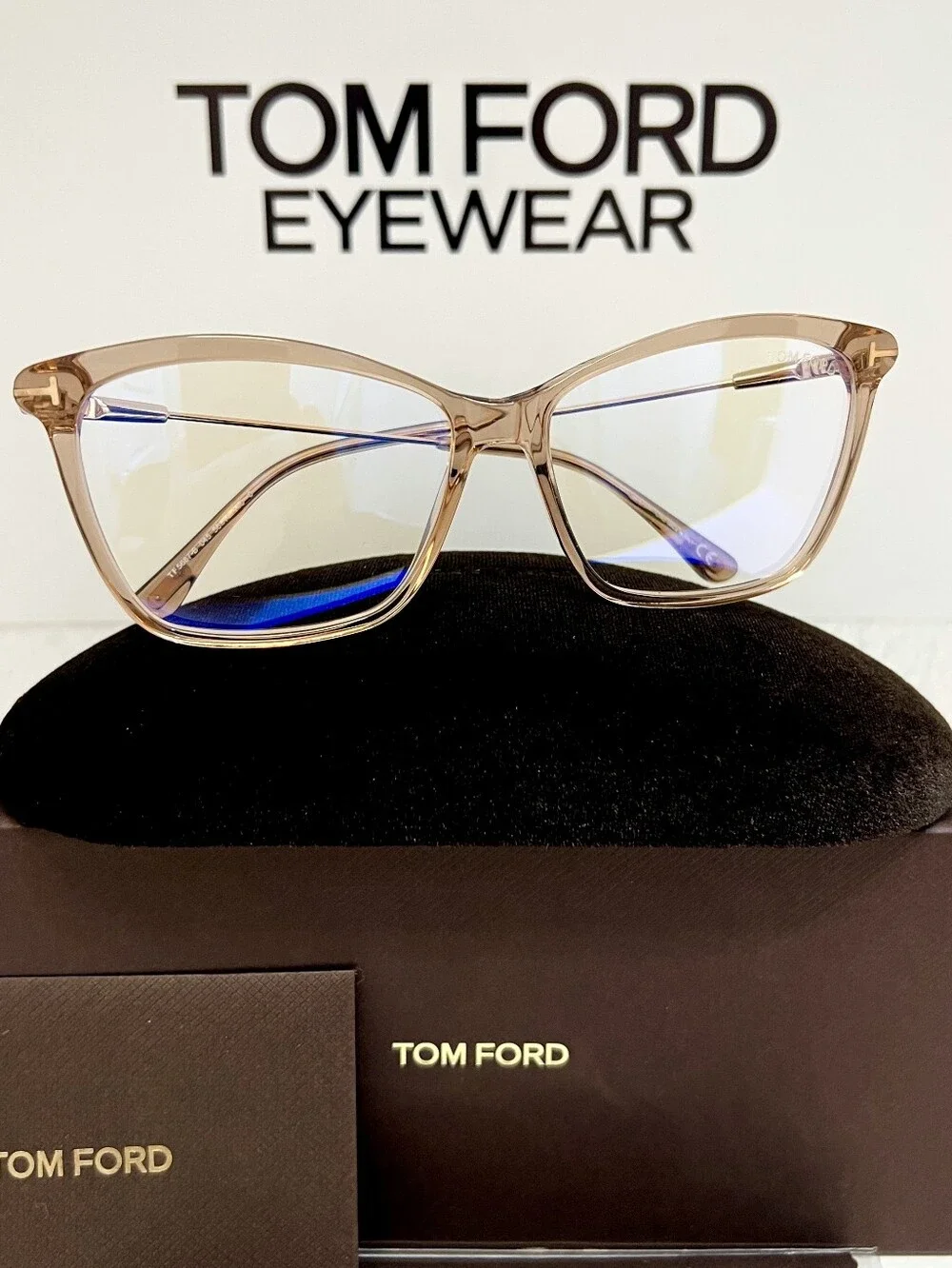 Tom Ford TF5687-B 045 Translucent Brown Eyeglasses / Authentic Luxury Designer